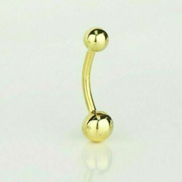Solid 14k Yellow or White Gold Belly Button Ball Body Jewelry Piercing - Picture 5 of 7